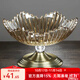 花語(yǔ)四季玻璃果盤(pán)歐式水果盤(pán)現代客廳家用茶幾簡(jiǎn)約個(gè)性創(chuàng  )意糖果碗盤(pán)子茶盤(pán) 水晶珠高腳果斗