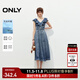 ONLY2025夏季新款浪漫風(fēng)荷葉邊V領(lǐng)中長裙牛仔連衣裙女|125242019 J33350水洗牛仔藍 S