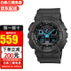 卡西歐（CASIO）手表男 g-shock自動(dòng)背光迷彩風(fēng)大表盤(pán)雙顯防水防震運動(dòng)男表石英表 海軍迷彩GA-100C-8A