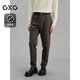 GXG男裝 商場(chǎng)同款四面彈小腳西褲休閑褲通勤褲 咖色 170/M