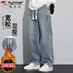 啄木鳥（TUCANO）牛仔褲男秋冬季休閑褲子男士美式潮闊腿直筒長褲 深懷舊加絨 2XL