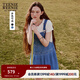 Teenie Weenie小熊女裝復古連衣裙夏季新款丹寧牛仔背帶裙子短裙潮 淺藍色 L