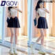 DGOV多巴胺百褶裙女夏季2025新款高腰顯瘦學(xué)生百搭冰絲防半身短裙 冰絲百褶裙【黑色】有內襯 S 70-85斤