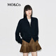 MO&Co.【馬思純同款】針織開(kāi)衫羊毛羊絨毛衣摩安珂 深寶藍色 M /165