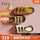 他她（TATA）厚底勃肯鞋女松糕底拖鞋女外穿沙灘涼鞋2025秋新 米白 36