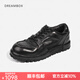 dreambox鈞博vibram高檔男士板鞋水洗馬皮平底手工休閑鞋英倫男鞋 黑色 40