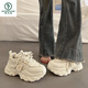 啄木鳥(niǎo)品牌炸街厚底老爹鞋女增高ins潮2025新款秋冬網(wǎng)面百搭休閑運動(dòng)鞋 米色【單里】 37