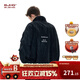 BJHG不計后果新款燈芯絨夾克外套男秋季潮牌美式寬松休閑情侶裝上衣女 深空黑 2XL