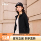 鴻星爾克衛衣外套女秋季連帽開(kāi)衫防風(fēng)百搭純色女款下直擺寬松上衣服