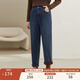 纖莉秀大碼女裝休閑簡約通勤百搭加絨保暖牛仔褲胖mm2025冬裝新款4676 牛仔藍 2XL
