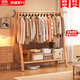 未時(shí)實(shí)木衣帽架落地臥室家用掛衣架室內房間立式掛衣服落地式晾衣架子 進(jìn)口全實(shí)木加粗-120cm-原木色整木無(wú)拼接[收納120+件]