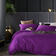 黛富妮 被套單件純棉五星級酒店60支長(cháng)絨棉柔滑如絲純色簡(jiǎn)約單人被子 大氣優(yōu)雅紫 200X230cm（被套）
