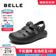 百麗（Belle）簡(jiǎn)約休閑勃肯鞋女商場(chǎng)同款鏤空豬籠涼鞋D8C1DBH5 黑色 37 (235mm)