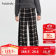 巴拉巴拉balaOne童裝女童加絨直筒兒童褲子2025冬裝復古格紋209425108003