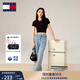 TOMMY JEANS【甜美辣妹風(fēng)】25夏季女裝美式復古學(xué)院修身顯瘦正肩短袖上衣T恤 【凈色字母】-黑色BDS S