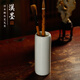 漢墨 仿古釉白瓷筆筒 創(chuàng  )意簡(jiǎn)約收納陶瓷毛筆筆筒 文房四寶禮品筆筒辦公擺件