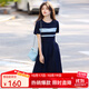 熙世界（sllsky）航海系撞色條紋連衣裙 裙子女夏季2025新款女裝休閑顯瘦收腰夏裝 學(xué)院藍 L