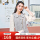 米菲（MIFFY）斜挎包女高級感拼色鏈條小方包生日禮物肩帶可調可愛(ài)風(fēng)流蘇帶掛件 米白色