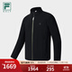 FILA 斐樂(lè )官方男士針織長(cháng)袖外套2025冬季新款高爾夫運動(dòng)基礎上衣 深黑-BK XL 180/100A/XL