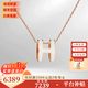 愛(ài)馬仕（HERMES）項鏈女士POP H琺瑯橢圓吊墜項鏈生日禮物 多色可選 現貨七夕禮物 大號白色-玫瑰金色鏈