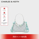 CHARLES&KEITH菱格絲巾飾腋下包手提包包女包媽媽包生日禮物CK2-20271057 Light Grey淺灰色 S