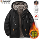 啄木鳥(niǎo)加絨加厚棉服男冬季2025新款男士棉衣外套中青年休閑防寒保暖棉襖 黑色 4XL (建議200-230斤)