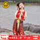 G.DUCKKIDS小黃鴨童裝哪吒衣服女童套裝夏季兒童漢服女孩短袖長(cháng)褲六一演出服 紅色套裝 120 5~6歲【110-120cm】cm