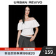 UR2025秋季新款女裝時(shí)尚荷葉邊一字肩罩衫襯衫UWM250096 本白 S