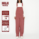 無印良品 MUJI IDEE 男女通用 斜紋 背帶褲 無性別男款女款褲子長褲休閑褲 粉色 M