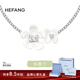 HEFANG何方珠寶小蒼蘭花簇項鏈鎖骨鏈輕奢高級感生日禮物送女友 白色