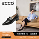 愛(ài)步（ECCO）女鞋單鞋 尖頭皮鞋平底低幫鞋粗跟軟底通勤皮鞋樂(lè )福鞋 型塑214243 黑色21424301001 37
