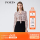 PORTS寶姿春夏新品女裝長袖中長連衣裙LM8D076MPS177 貝殼色印花 S (4)