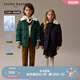 Teenie Weenie Kids小熊童裝24冬男女童仿羊羔毛翻領(lǐng)厚三防羽絨服 藏青色 160