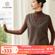 帕什【25新款】羊絨衫女馬甲V領(lǐng)100山羊絨基礎百搭針織毛衣背心PS-168 咖棕 M （90-120斤）