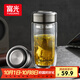 富光玻璃杯雙層 帶茶隔高硼硅玻璃水杯 茶水分離車載泡茶杯子男400ml