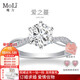 MoLi河南人工培育鉆石18K金六爪扭臂求婚鉆戒指婚戒大克拉上海IGI證書(shū) 18k金培育鉆DVVS/3EX上海IGI證書(shū) 1克拉