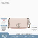 Calvin Klein時(shí)尚單肩包禮物鏈條包包金屬字母旋扣翻蓋CK女包斜挎馬鞍包DH3240