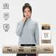 KOLON SPORT/可隆半拉鏈長(cháng)袖 女子登山保暖透氣抓絨戶(hù)外休閑內搭T恤 LKZT4WN120-LB 淺藍色 M (165) /88A