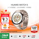 華為（HUAWEI）手表WATCH 5【咨詢(xún)享優(yōu)惠】智能運動(dòng)健康eSIM獨立通話(huà)血氧呼吸體溫監測風(fēng)險評估男女士朋友4Pro 42mm晨曦金丨爍金色鈦金屬表帶【皮表帶+貼膜】
