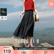 三彩2025夏季新款松緊高腰半身裙復古波點(diǎn)A字裙萊賽爾長(cháng)裙度假M