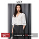 LILY2025秋新款女裝法式重工花邊V領(lǐng)全棉白色泡泡袖套頭雪紡衫 601白色 M