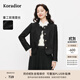 珂萊蒂爾【盈動(dòng)綻放】2025法式蕾絲優(yōu)雅短外套女通勤淑女上衣 黑色 M
