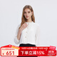 Scofield淑女風(fēng)時(shí)尚氣質(zhì)通勤襯衫皺褶雪紡衫上衣 象牙白色 L 170