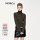 MO&Co.針織衫2025秋新品假兩件天絲醋酸羊絨輕量感半開(kāi)領(lǐng)MBE3SWTT06 藤綠色 S /160