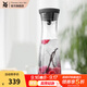 WMF 德國進(jìn)口特質(zhì)玻璃冷水瓶水杯套裝組合四件套涼水杯涼杯玫瑰金 水扎壺黑1.0L