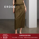 ERDOS 春夏直筒裙時(shí)髦抽繩設計簡(jiǎn)約百搭舒適時(shí)尚休閑女半身裙 軍綠 XL 170/76A