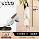 愛(ài)步（ECCO）單鞋女 倪妮同款女鞋一腳蹬粗跟正裝皮鞋高跟鞋女 型塑290943 HL 亮白色29094301002 37
