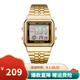 卡西歐（CASIO）手表 經(jīng)典小方塊小金表 電子表時(shí)尚ins復古男表女表情侶 A500WGA-1DF
