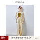 EIN言秋款文藝復(fù)古利落休閑氣質(zhì)時髦顯瘦闊腿直筒長褲子 淺杏 M