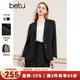 百圖betu女裝春季新款西裝氣質(zhì)小西服外套學(xué)院風(fēng)通勤西服2401T37 黑色 S